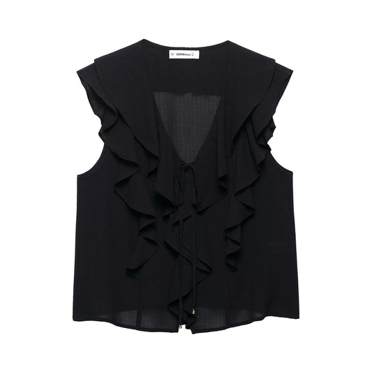 V-neck shirt top+skirt pants set for women